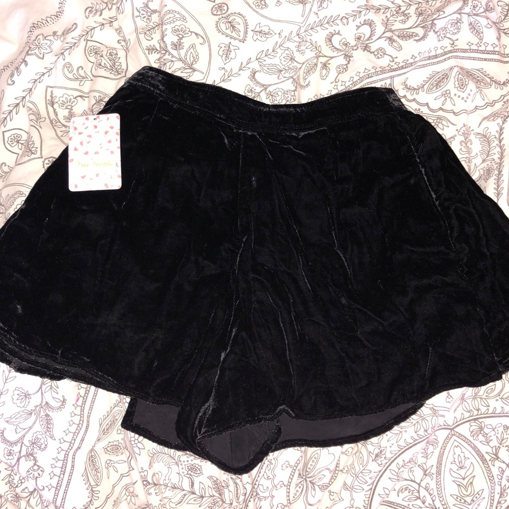 Free People Black Velvet Skort (Unworn) - Picture 2 of 3